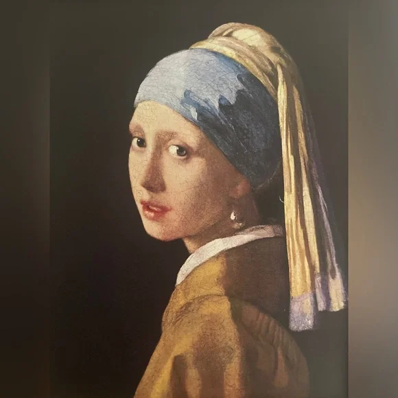 Girl with a Pearl Earring Art Print with Gold Frame - Picture 3 of 4
